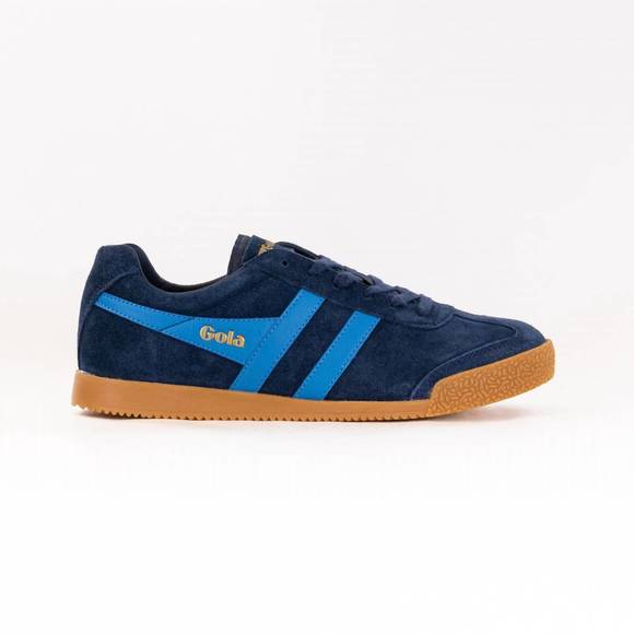 NEW GOLA men's classics harrier suede sneaker in navy/santorini - Picture 1 of 6